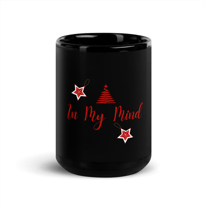 Christmas In My Mind Black Glossy Mug
